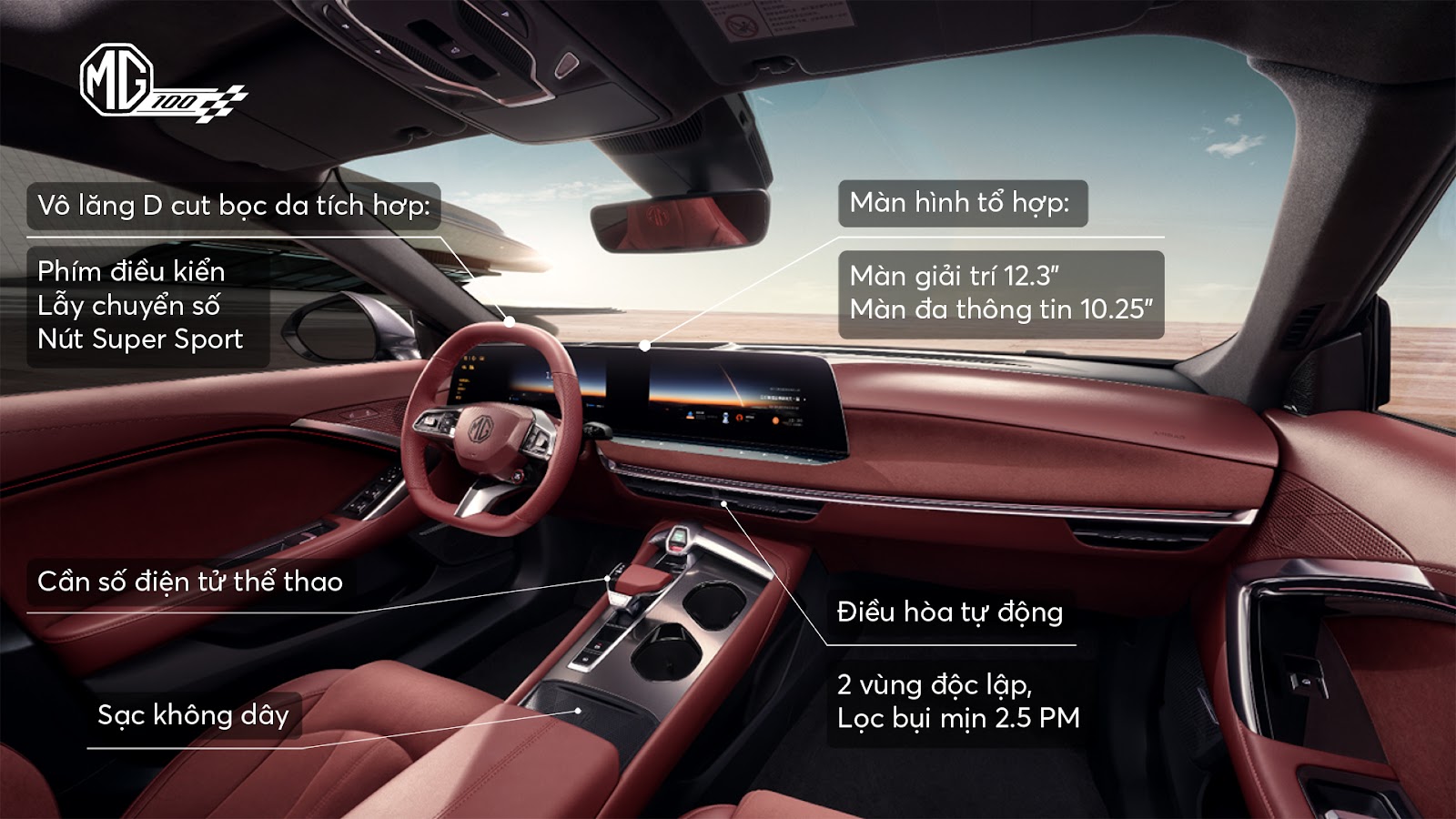 Không gian thoải mái và tiện nghi bên trong MG7