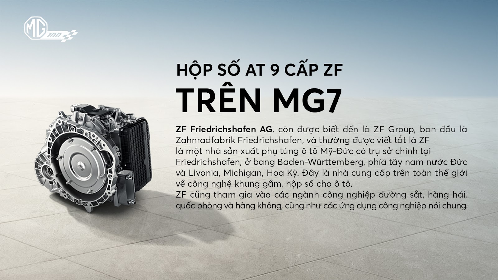Hộp số AT 9 cấp, điểm nhấn tự hào của MG7